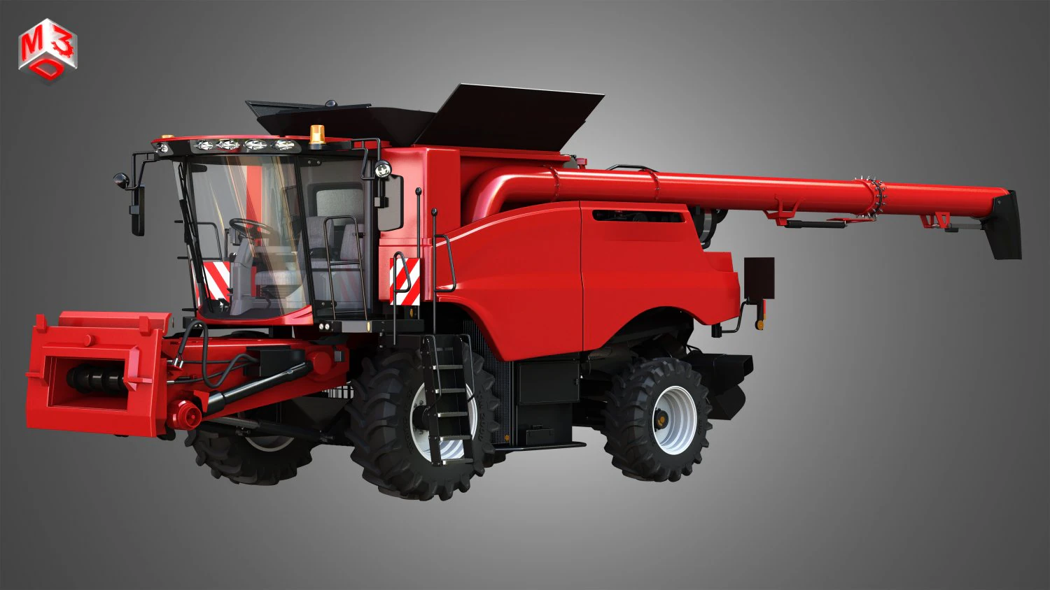 axial-flow 9240 combine harvester - with wheels 3D Model .c4d .max .obj .3ds .fbx .stl .blend 
