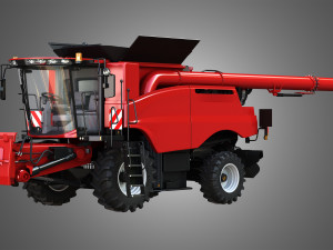 axial-flow 9240 combine harvester - with wheels 3D Model