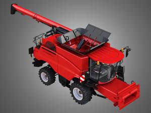 axial-flow 9240 combine harvester - with wheels Modelo 3D