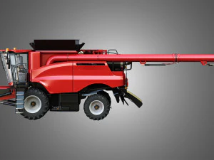 axial-flow 9240 combine harvester - with wheels 3D Model