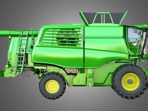 t560 harvester combine - with wheels Modelo 3D