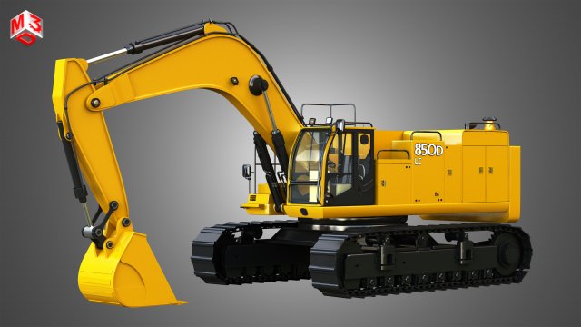 850d lc excavator 3D Model .c4d .max .obj .3ds .fbx .stl .blend 