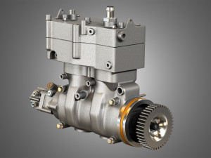air brake compressor - two piston - mx13 diesel engine 3D Model