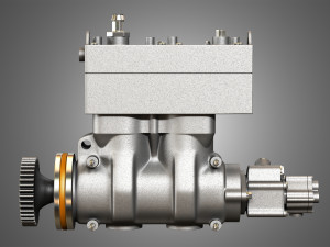 air brake compressor - two piston - mx13 diesel engine 3D Model