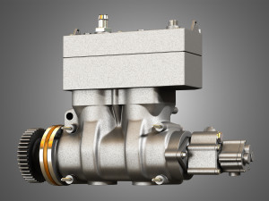 air brake compressor - two piston - mx13 diesel engine 3D Model