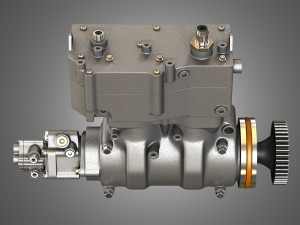 air brake compressor - two piston - mx13 diesel engine 3D Model