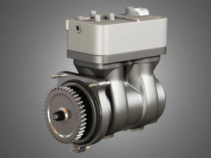 air brake compressor - two piston - d13 diesel engine 3D Model