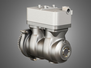 air brake compressor - two piston - d13 diesel engine Model 3D