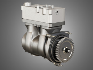air brake compressor - two piston - d13 diesel engine Model 3D