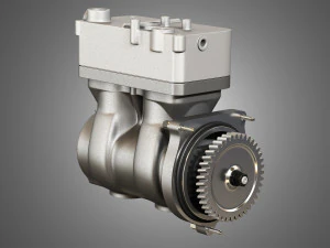air brake compressor - two piston - d13 diesel engine 3D Model