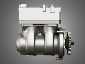 air brake compressor - two piston - d13 diesel engine Model 3D