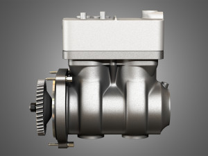 air brake compressor - two piston - d13 diesel engine Model 3D