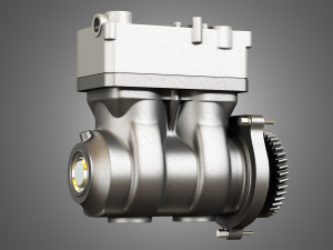 air brake compressor - two piston - d13 diesel engine Model 3D