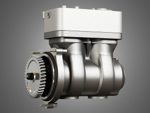 air brake compressor - two piston - d13 diesel engine Model 3D