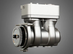 air brake compressor - two piston - d13 diesel engine 3D Model