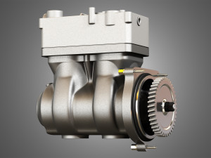air brake compressor - two piston - d13 diesel engine Model 3D