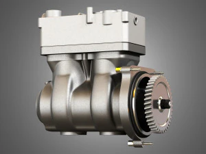 air brake compressor - two piston - d13 diesel engine 3D Model