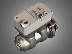air brake compressor - two piston - d13 diesel engine 3D Model