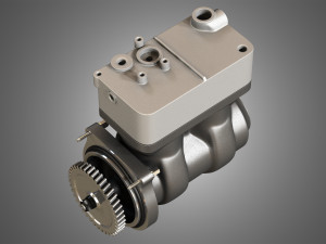 air brake compressor - two piston - d13 diesel engine Model 3D