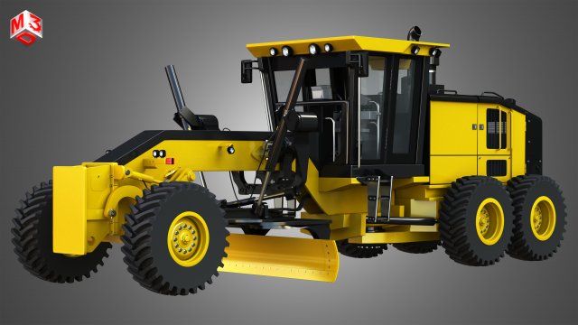 870ggp- grader 3D Модель .c4d .max .obj .3ds .fbx .stl .blend 