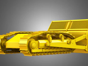 bulldozer tracks with ground engaging tool 3D Model