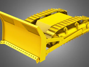 bulldozer tracks with ground engaging tool 3D Model