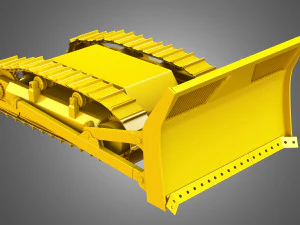 bulldozer tracks with ground engaging tool 3D Model