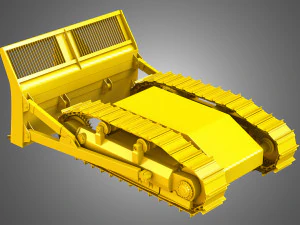 bulldozer tracks with ground engaging tool 3D Model