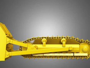 bulldozer tracks with ground engaging tool 3D Model