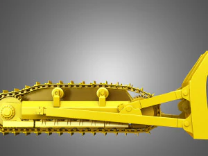 bulldozer tracks with ground engaging tool 3D Model