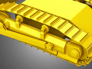 bulldozer tracks with ground engaging tool 3D Model