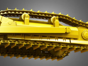 bulldozer tracks with ground engaging tool 3D Model