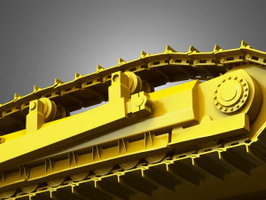bulldozer tracks with ground engaging tool 3D Model