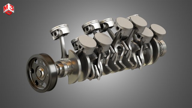 v12 engine-12 cylinders 3Dモデル .c4d .max .obj .3ds .fbx .stl .blend 