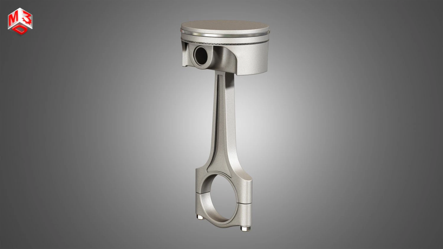 piston with connecting rod 3D Model .c4d .max .obj .3ds .fbx .stl .blend 