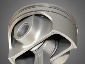 piston with connecting rod 3D Model