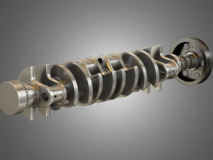 crankshaft with pulley damper 3D Model