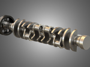 crankshaft with pulley damper 3D Model