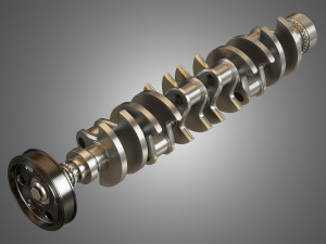 crankshaft with pulley damper 3D Model