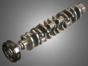 crankshaft with pulley damper 3D Model