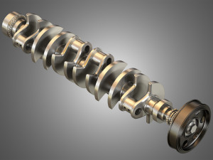 crankshaft with pulley damper 3D Model