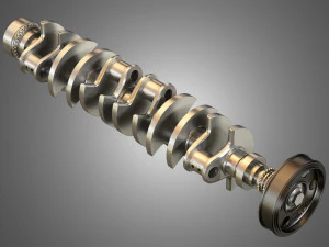 crankshaft with pulley damper 3D Model