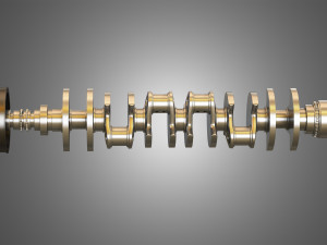crankshaft with pulley damper 3D Model