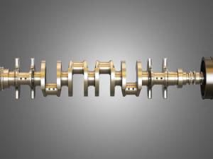 crankshaft with pulley damper 3D Model