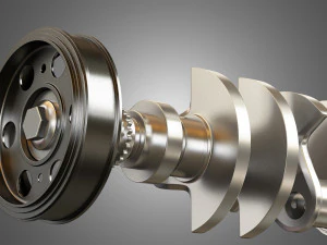 crankshaft with pulley damper 3D Model