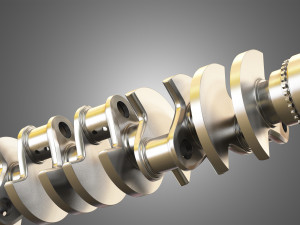 crankshaft with pulley damper 3D Model