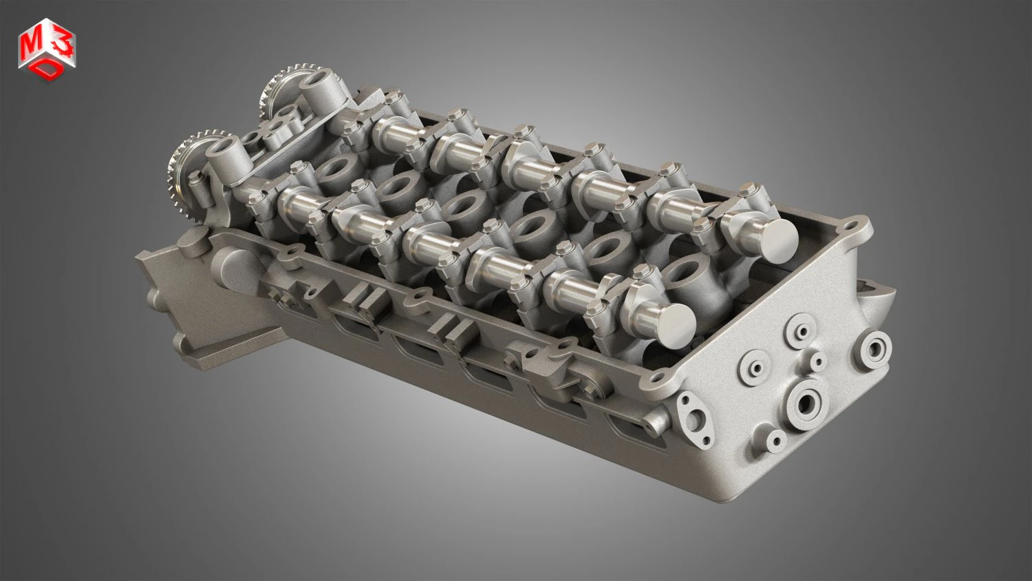 valves head with camshafts 3D Model .c4d .max .obj .3ds .fbx .stl .blend 