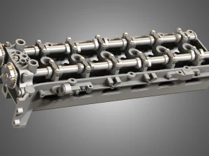valves head with camshafts 3D Model