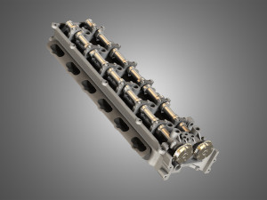 valves head with camshafts Modèle 3D