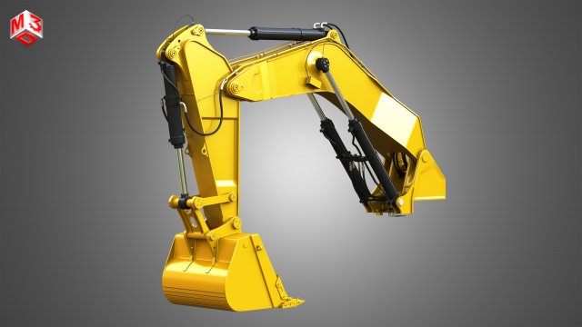 Excavator hydraulic arm and bucket - 6015b Model 3D .c4d .max .obj .3ds .fbx .stl .blend 